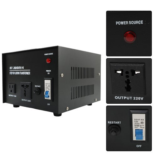 DURAFORCE 3000W Step Up/Down 220V-110V /110V-220V Voltage Converter Transformer New