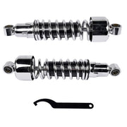 DURAFORCE Pair 11.75" Chrome Rear Shocks For Harley Sportster XL 883 1200 FXR Street Glide