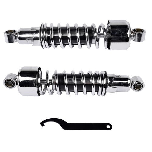 DURAFORCE Pair 11.75" Chrome Rear Shocks For Harley Sportster XL 883 1200 FXR Street Glide