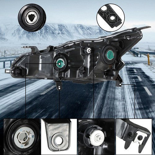 DURAFORCE Right Side Headlight Headlamp Halogen For 2019-2020 Nissan Altima Chrome Housing