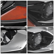 DURAFORCE For Nissan Rogue 2014-2016 RH&LH Black Housing Clear Lens LED Type Headlights