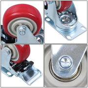 DURAFORCE 3 Inch Industrial Heavy Duty Swivel Caster Wheels with Brake Set of 4 Safety