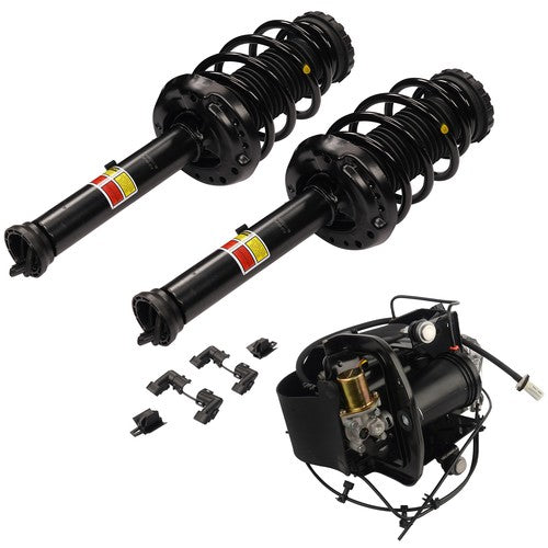 DURAFORCE Pair Front Shock Strut Assys + Air Compressor For Cadillac XTS 3.6L V6 2013-2019