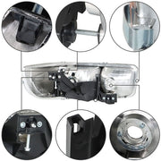 DURAFORCE Pair Set For GMC Sierra 1500 1999-2007 Headlight Replacement Halogen Clear Lens