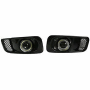 DURAFORCE For 1999-2000 Honda Civic Clear Lens LED Halo Projector Fog Lights Lamps DRL