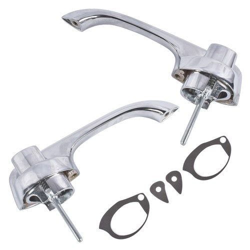 DURAFORCE 2x Chrome Exterior Door Handles Fits for Chevy Camaro Pontiac Firebird 1967-1969
