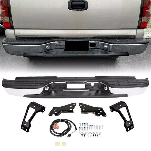 DURAFORCE Chrome Rear Step Bumper For 1999-2004 05 06 2007 Chevy Silverado GMC Sierra 1500
