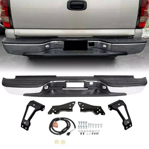 DURAFORCE Chrome Rear Step Bumper For 1999-2004 05 06 2007 Chevy Silverado GMC Sierra 1500