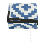 DURAFORCE Navy Blue White 5x9FT Waterproof Foldable Plastic For Camping Outdoor Carpet