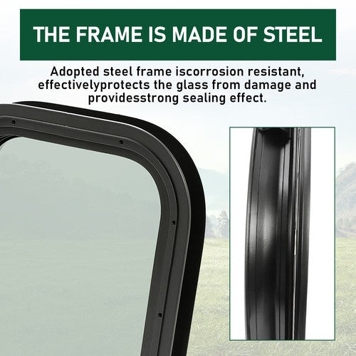 Vertical RV Window Cargo Trailer With Trim Ring Screws Tinted Glass 12 x 18 x 1 1/2
