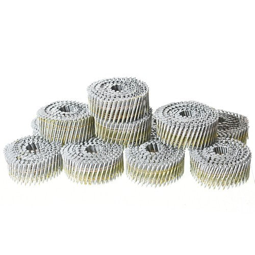 DURAFORCE 3600Pcs 15Degree Collated Wire Coil Full Round Head Siding Nails 2-1/4” x 0.092”