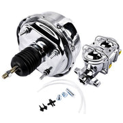 DURAFORCE New 7" Brake Booster with Bail Top Master Cylinder, 1" Bore, Chrome-Plated Steel