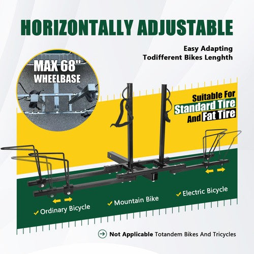 DURAFORCE 2" Hitch Mount Bike Rack Carrier Bicycle Rack Hitch Mount Carrier Platform