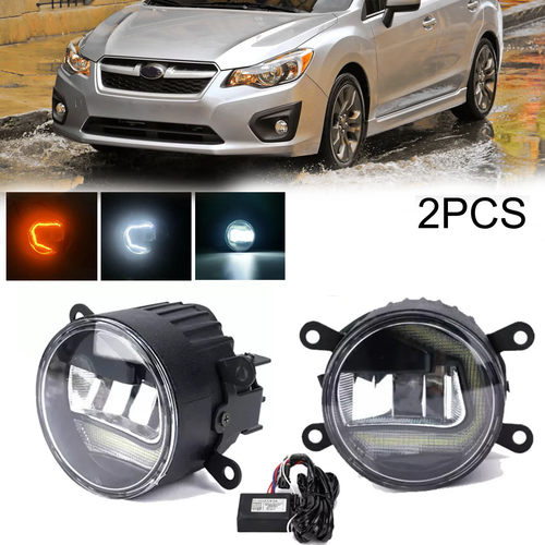 DURAFORCE Pair Front Bumper LED Fog Lights Driving Lamps for Subaru Impreza 2012-2014