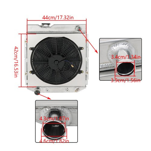 DURAFORCE For 61-65 Econoline Comet Mercury Comet 3 Row Radiator+Shroud+Electric Fan+Relay