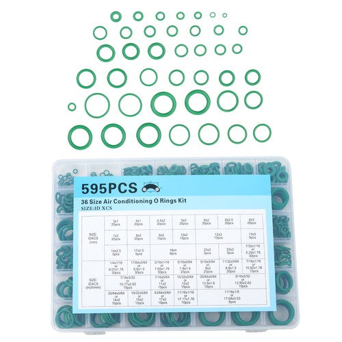 DURAFORCE 595 Pcs Metric/SAE AC O-Ring Assortment Kit 36 Size Seals 3-22mm
