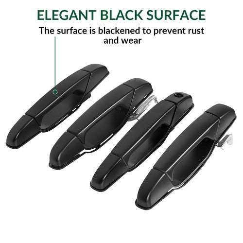 DURAFORCE Set of 4 Door Handle Black Front & Rear For Chevy GMC Tahoe Yukon Sierra 07-14