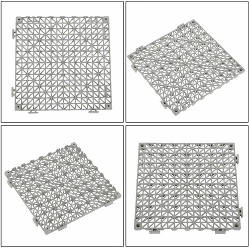 DURAFORCE 12x12Inch Interlocking Drainage Floor Tiles Modular Interlocking Tile 55Pcs Gray