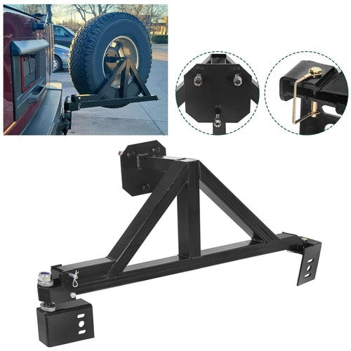 DURAFORCE Black Spare Tire Carrier For 2003-2009 HUMMER H2 Rack w/ Drop-down Option Rear