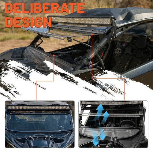 2-In-1 Flip Front Clear Windshield with Hardware for Can-Am Maverick X3 2017-2025