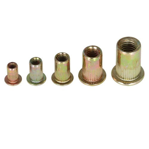 DURAFORCE Zinc Steel Rivet Nut Kit 300 Pack Rivnut Nutsert Assort 150pcs Metric+150pcs SAE