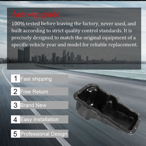 DURAFORCE Fit for 2002-2012 3.7L V6 264-249 Black Engine Oil Pan