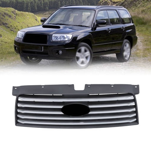 DURAFORCE For Subaru Forester 2006-2008 Plastic Front Bumper Upper Grille w/ Silver Trim