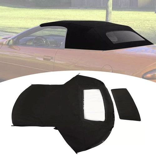 DURAFORCE For Chevrolet Camaro 94-02 Convertible Soft Top Plastic Window Black Sailcloth