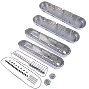 DURAFORCE 2Pcs Aluminum finned Valve Covers w/ Coil Mounts 241-181 For Chevy LS - Polished