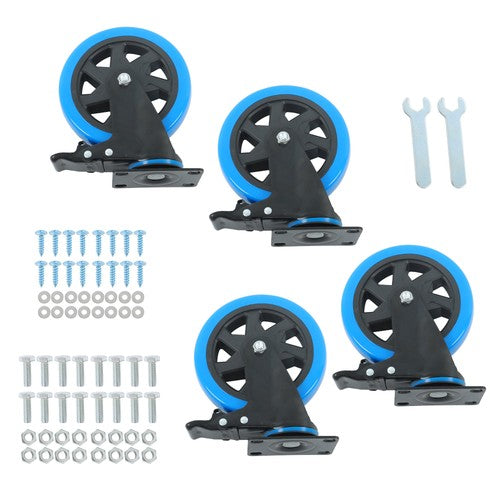 DURAFORCE 6 Inch Swivel Caster Wheels, Casters Set of 4 Heavy Duty with Brakes