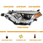 DURAFORCE Headlights For 2014 2015 2016 Toyota Corolla Headlamps Left+Right SET Head Light