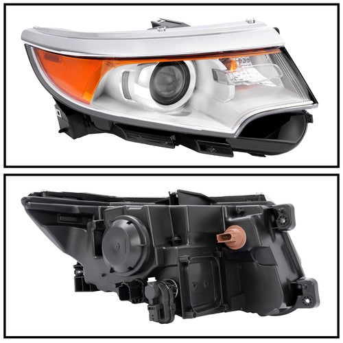 Headlamps Headlights Left Right for Ford Edge 2011 2014 Halogen Chrome Housing