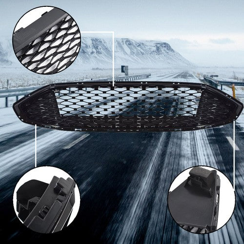 DURAFORCE Front Honeycomb Trim Black Plastic Grille Grill For Ford Fusion 2017 2018