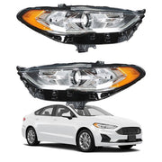 DURAFORCE Headlight Fit For Ford Fusion 2017-2019 Headlamps Driver + Passenger Side Pair