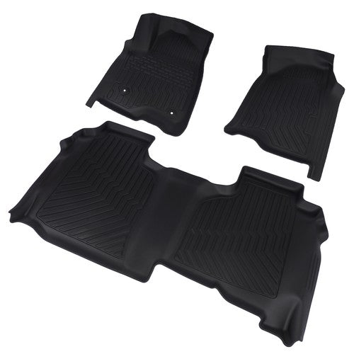 DURAFORCE All-Weather TPE Floor Mats Liners for Chevy Silverado GMC Sierra 1500 2019-2026
