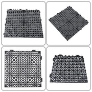 DURAFORCE 50 Pack Interlocking Deck Tiles PP Drainage Tiles Floor Tiles 12 x 12 inch Black