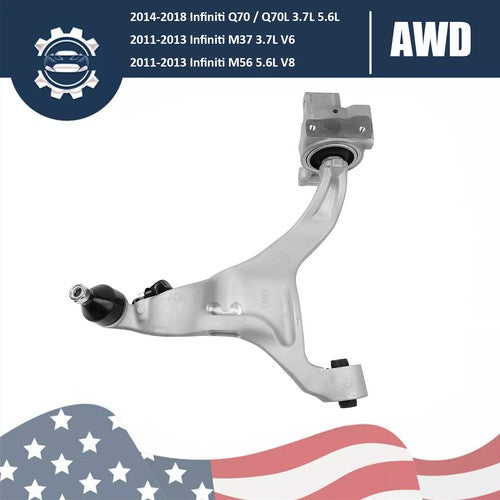 DURAFORCE Front Left Side Lower Control Arm for Infiniti Q70 Q70L M37 M56 3.7L V6 5.6L V8