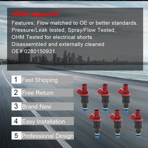 DURAFORCE 6X Upgrade Fuel Injectors For Ford Explorer Ranger Mazda B4000 4.0L 0280150931
