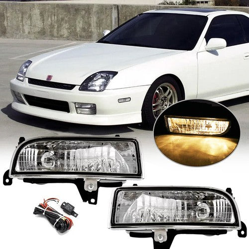 DURAFORCE Clear Lens Fog Lights Bumper Driving Lamps w/wiring for 1997-2001 for Honda Prelude