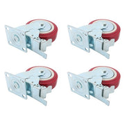 DURAFORCE 4 Pack 6' x 2' Heavy Duty Caster Wheel Swivel Plate PU With Brake Wheels