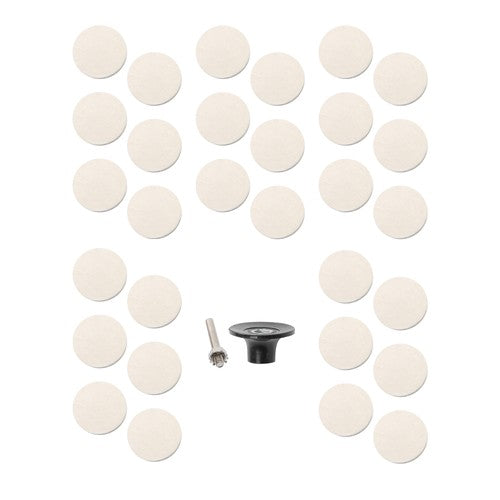 DURAFORCE 30Pcs 2" - 8mm Thick Wool Fabric Disc Polishing Buffing Pads Wheels 1/4" Shank