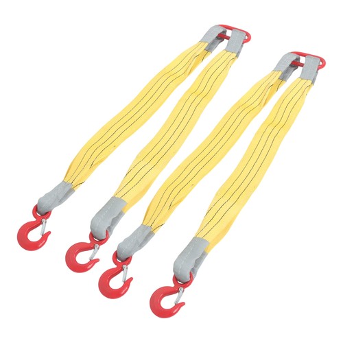 DURAFORCE 2 PCS 3.3ft Lifting Slings Straps with Hooks Two Leg Rigging Straps 4410 lbs