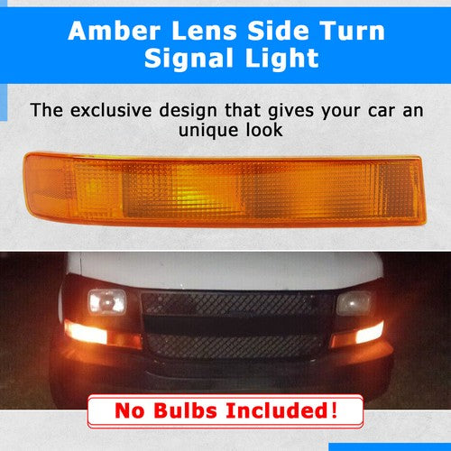 Turn Signal Marker Light Lamp RH Passenger for 03-22 Chevy GMC Van