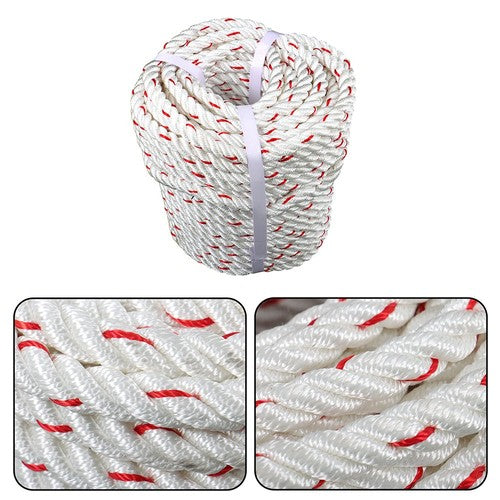 DURAFORCE 1/2 'X 120'High Strength Braided Rope Breaking Strength 1160 Pounds White Red