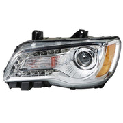 DURAFORCE Fit For Chrysler 300 2011-2014 LH/Left Headlight Replacement Chrome Housing