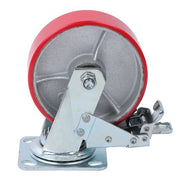 DURAFORCE 1 x 6' Heavy Duty Metal CASTERS Construction Red With Brakes