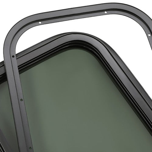Vertical RV Window Cargo Trailer With Trim Ring Screws Tinted Glass 12 x 18 x 1 1/2