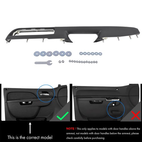 DURAFORCE Front Driver Side Door Armrest Repair Black for Chevrolet Tahoe Silverado 10-14