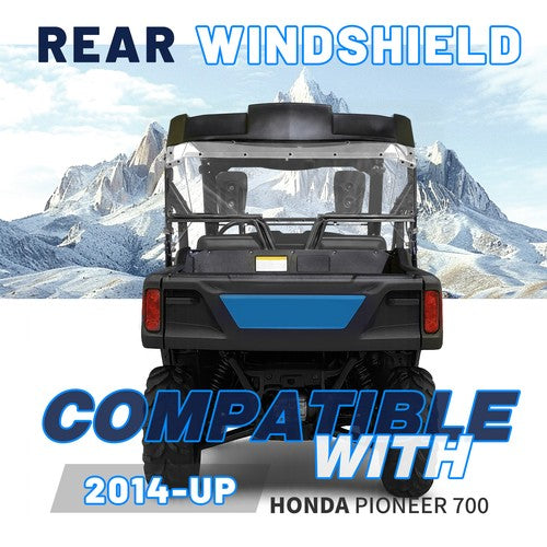 Clear Rear Windshield for 2014-Up Honda Pioneer 700 UTV