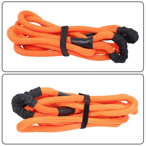 DURAFORCE 1"×20ft Kinetic Recovery Tow Rope Heavy Duty Energy Rope w/2 Soft Shackle Orange